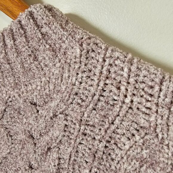 NEW PINK ROSE CABLE KNIT CHENILLE MOCK NECK SWEATER SIZE XL - Picture 9 of 16